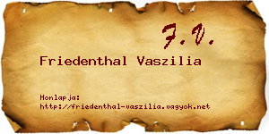 Friedenthal Vaszilia névjegykártya